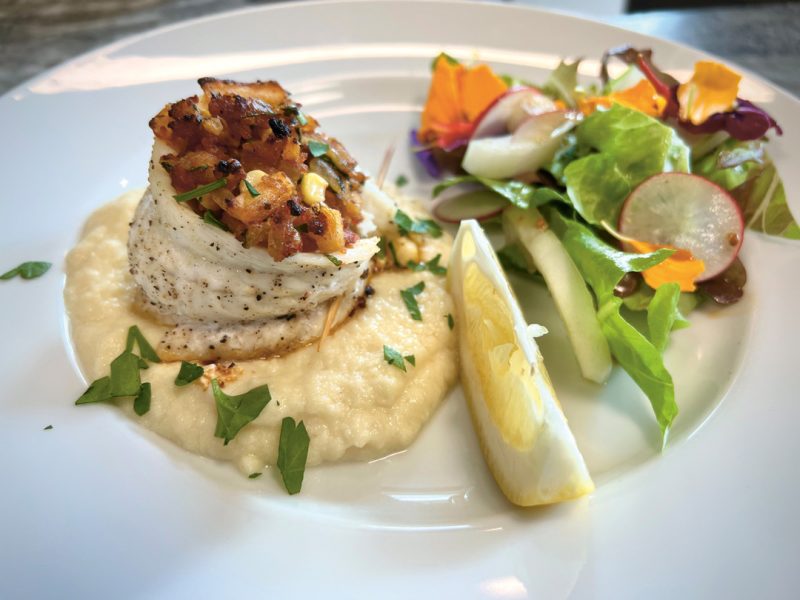 Apple and Corn Stuffed Flounder