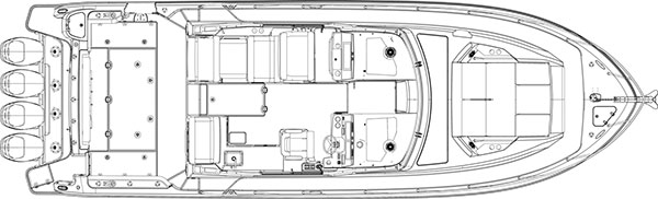 Boston Whaler 405 Conquest deckplan