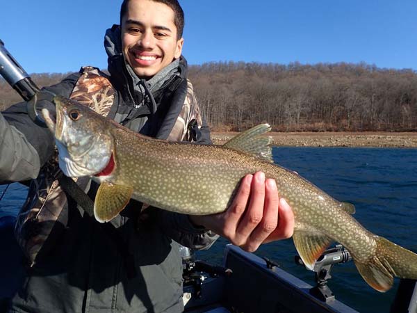 Lake trout spread throughout the water column in the winter