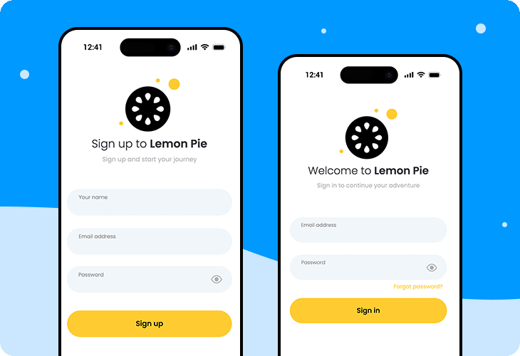 login into app template