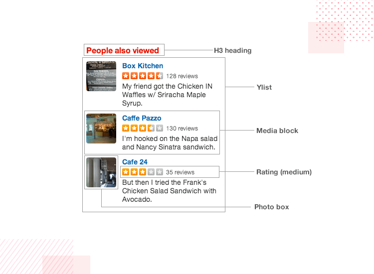 consistent design at yelp with elements and structures