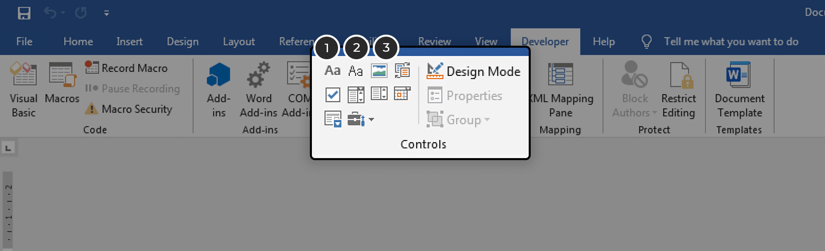 controls developers tab