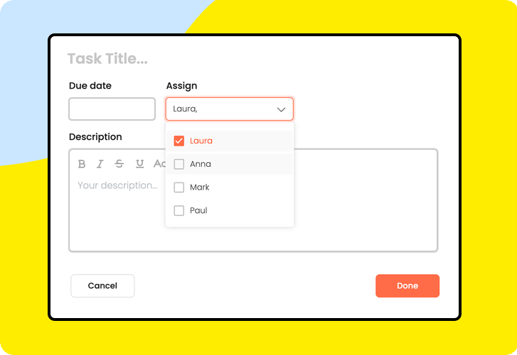 Description dialog form