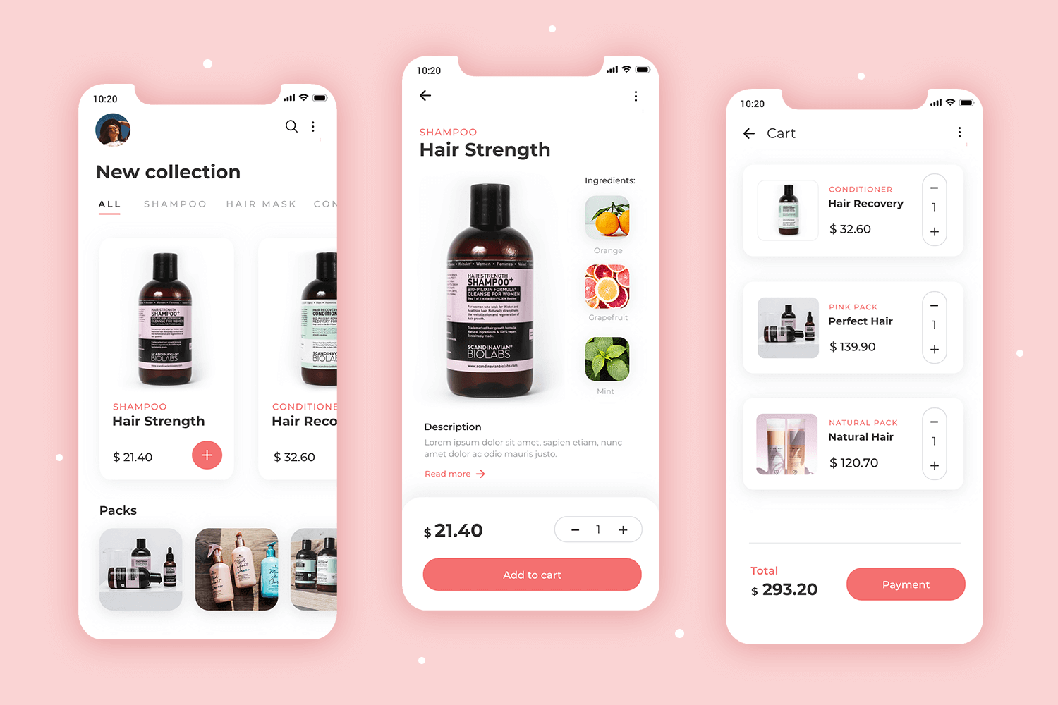 hiar care ecommerce mockup