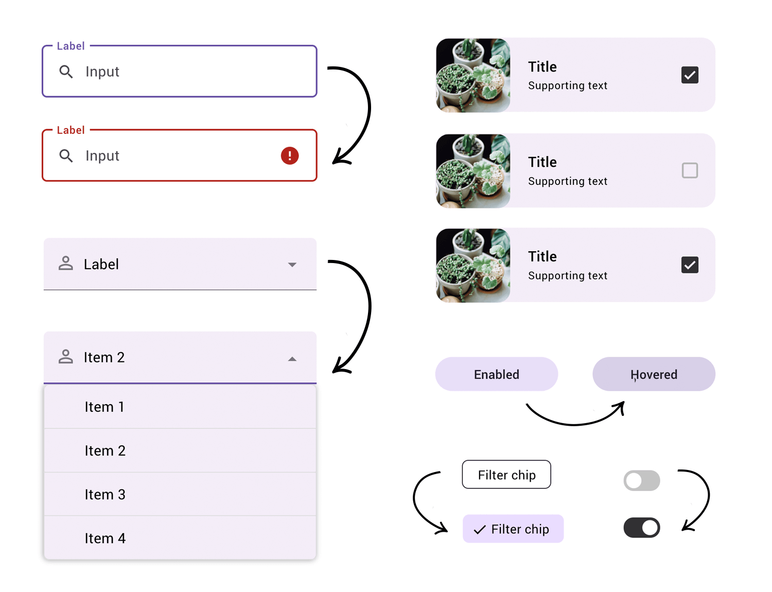 interactive material design components for android design