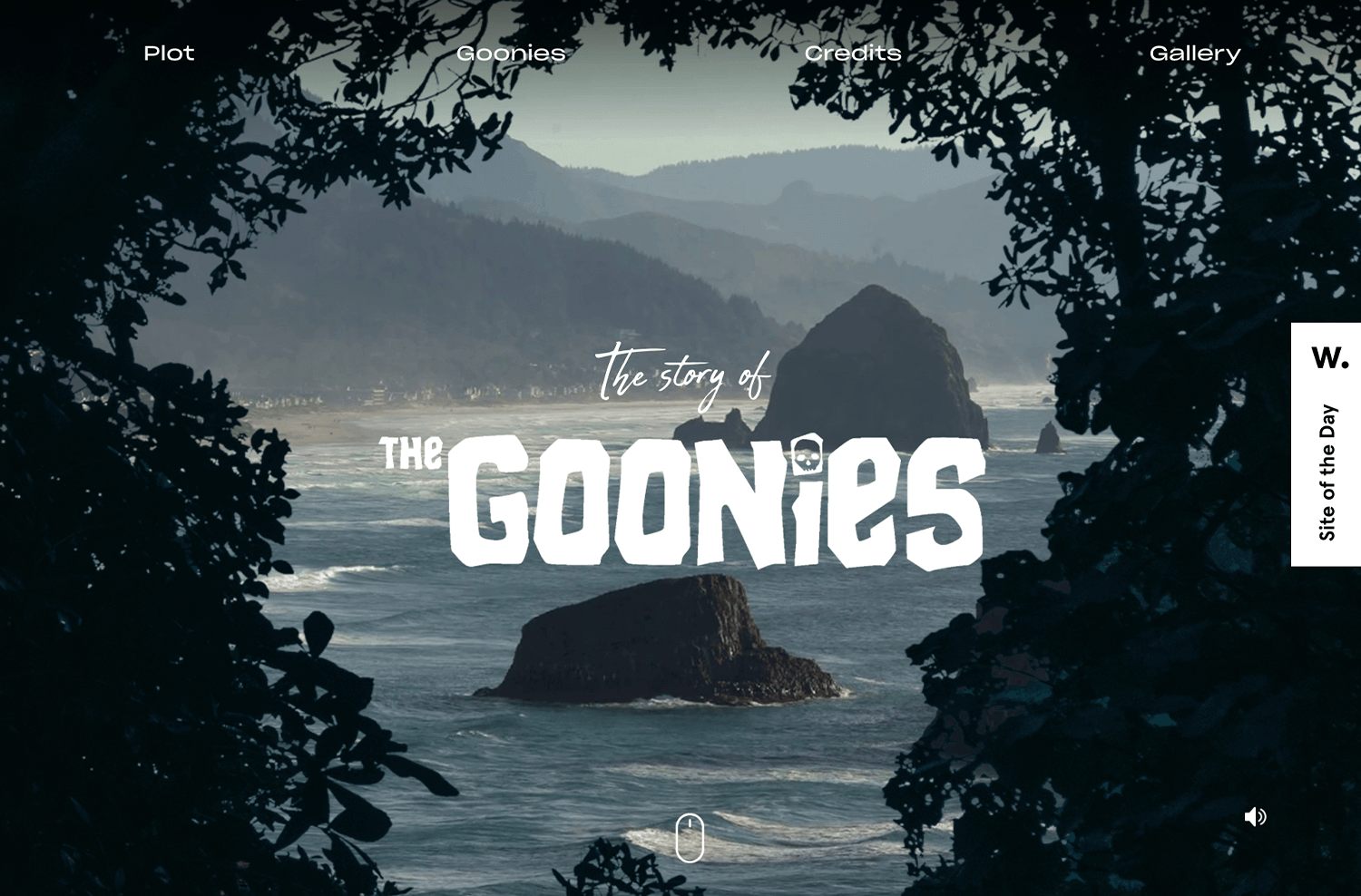 Parallax effect website scrolling - The Goonies