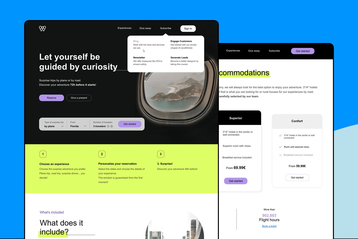 travel booking website justinmind example