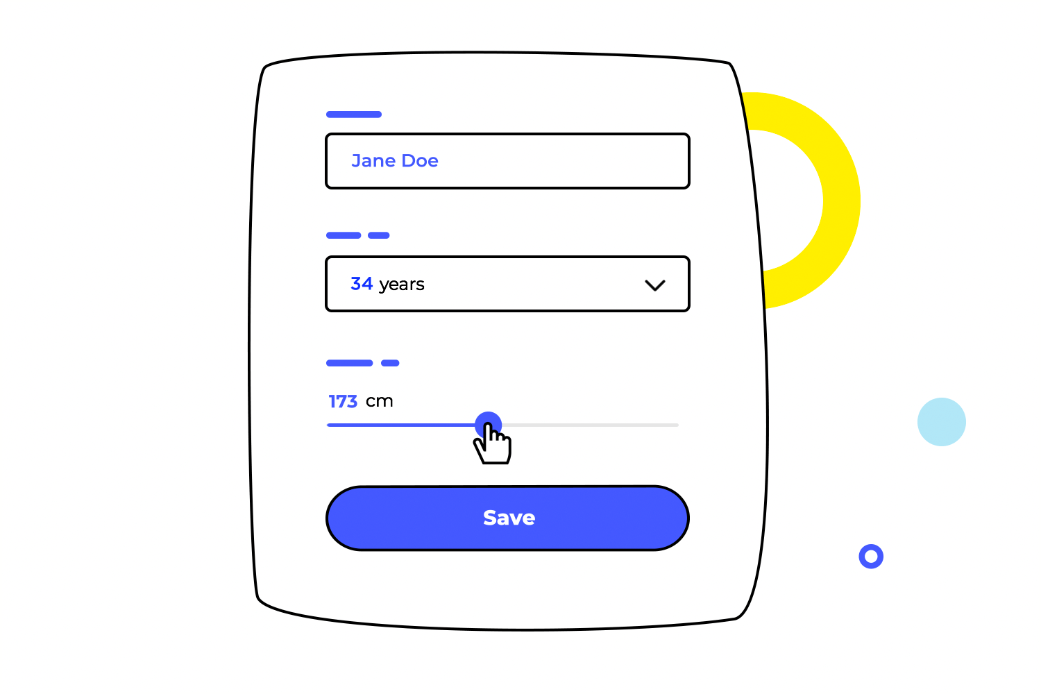 Each component and element has built-in interaction