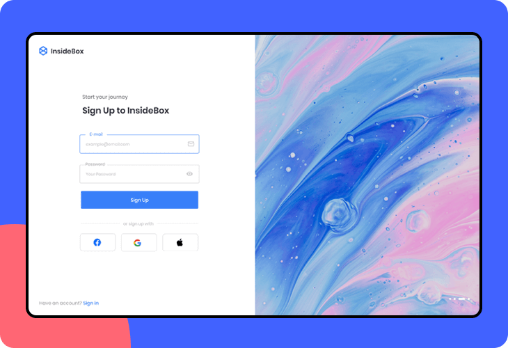 website login in minimalist style