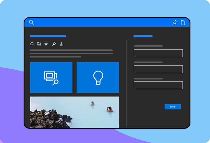 Justinmind Windows 10 dark UI kit